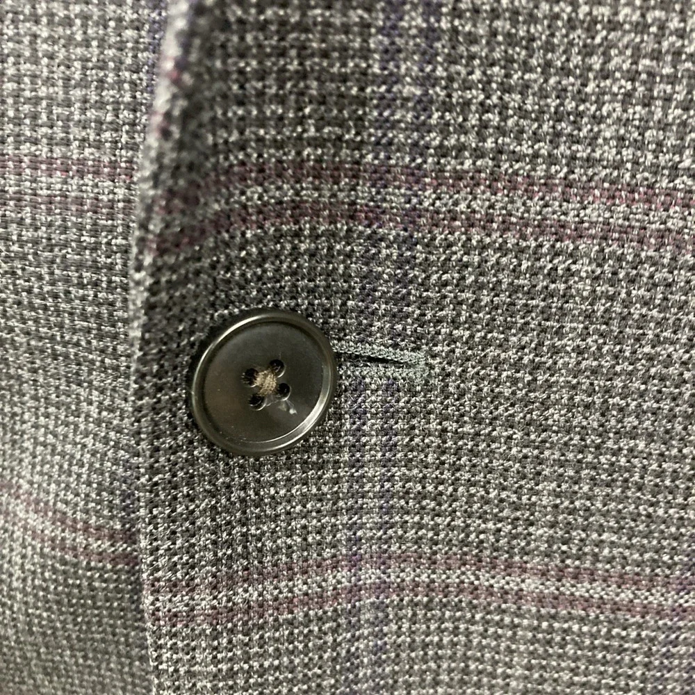 Jos A Bank Men's Blazer Sportcoat 44L Tailored Fit Check Grey